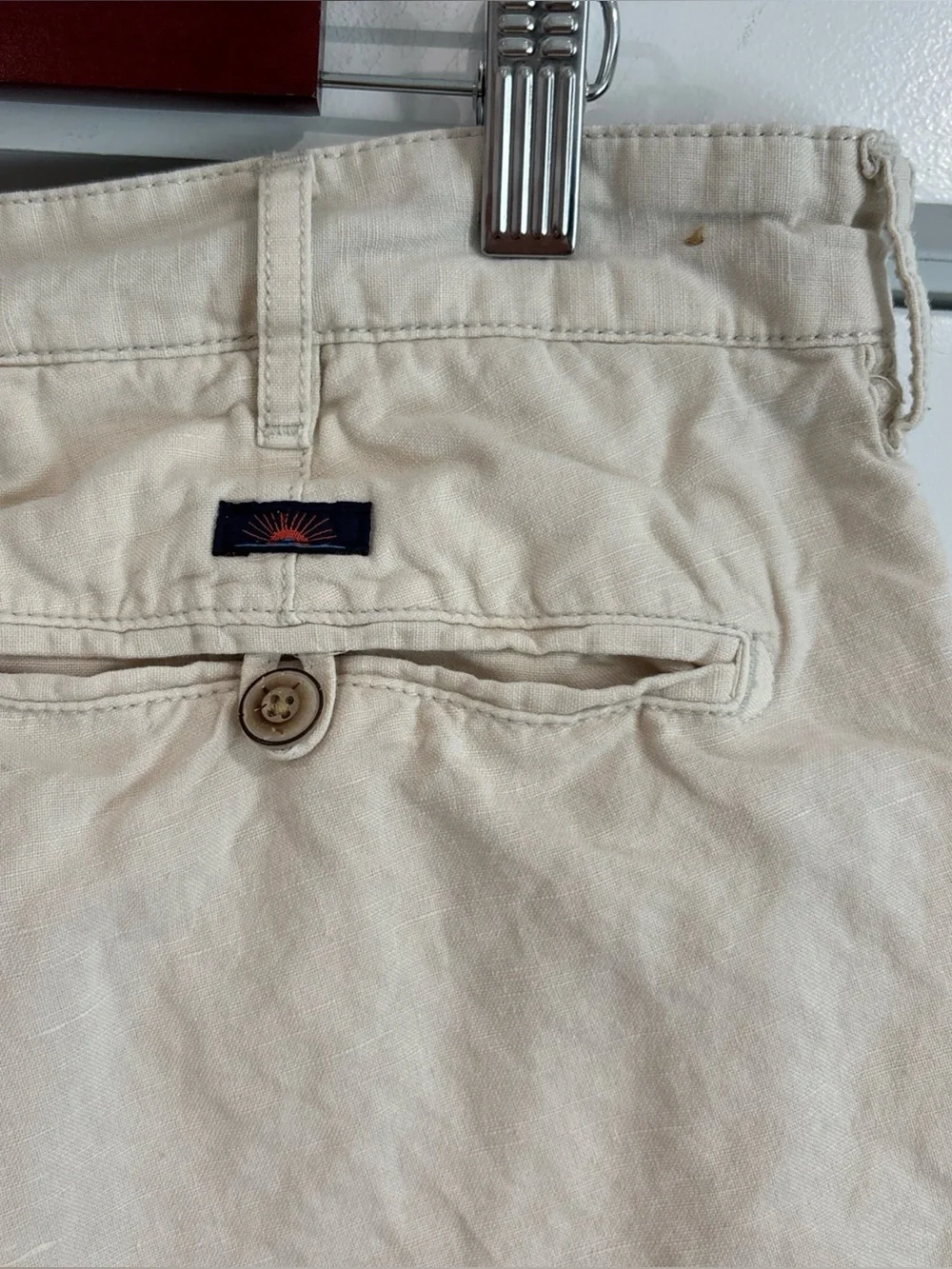 Faherty Malibu Shorts Mens 31 Tan Chino Linen Blend Summer Resort Preppy Casual